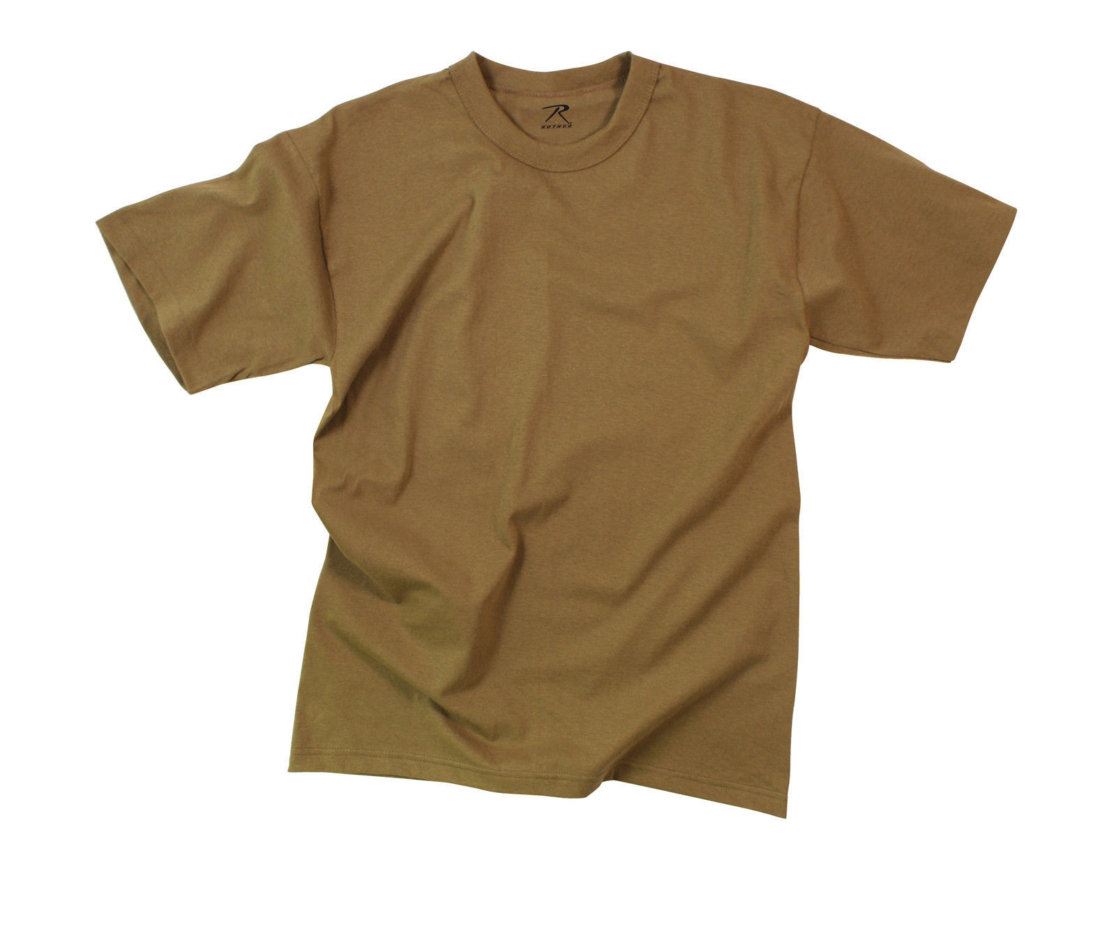 ARMY SOLID BROWN PLAIN MENS ROTHCO T-SHIRT TEE SHIRT SHIRT SIZE S M L XL 2X 3X