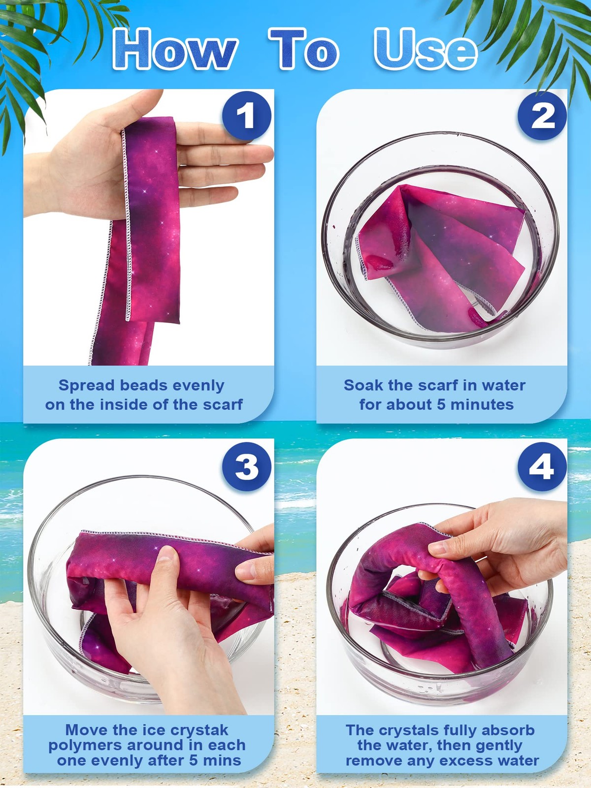 Tie Dye Cooling Neck Wraps 10 Pcs Ice Bandanas Summer For Men Women Camping Runn