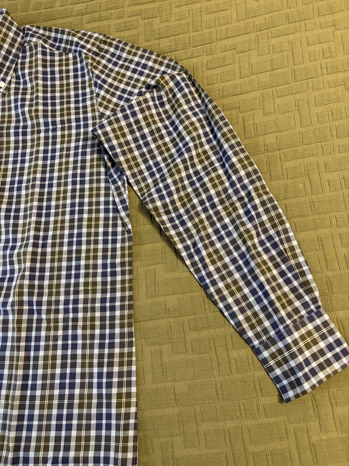 Peter Millar Men’s Navy Lenox Winter Soft Twill Sport Shirt – Size Medium NWT
