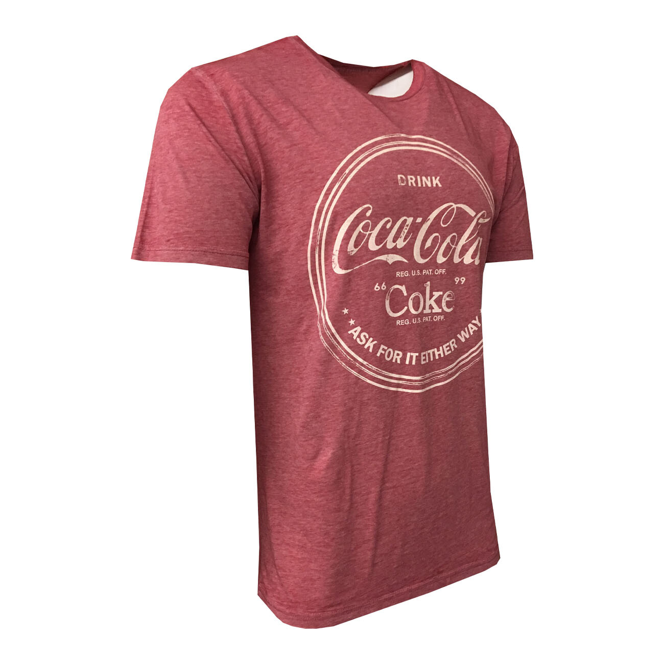 Coca Cola Men’s T-shirt Coke Brand -Logo Tee Soft Fabric -Maroon Sizes L XL