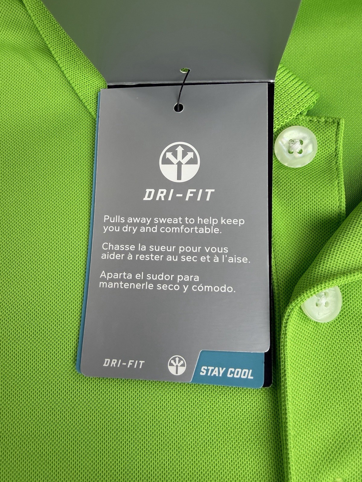 NWT Nike Golf Dri‑FIT Neon Green Polo Seahawks & Bud Light NFL Logo Shirt Sz L