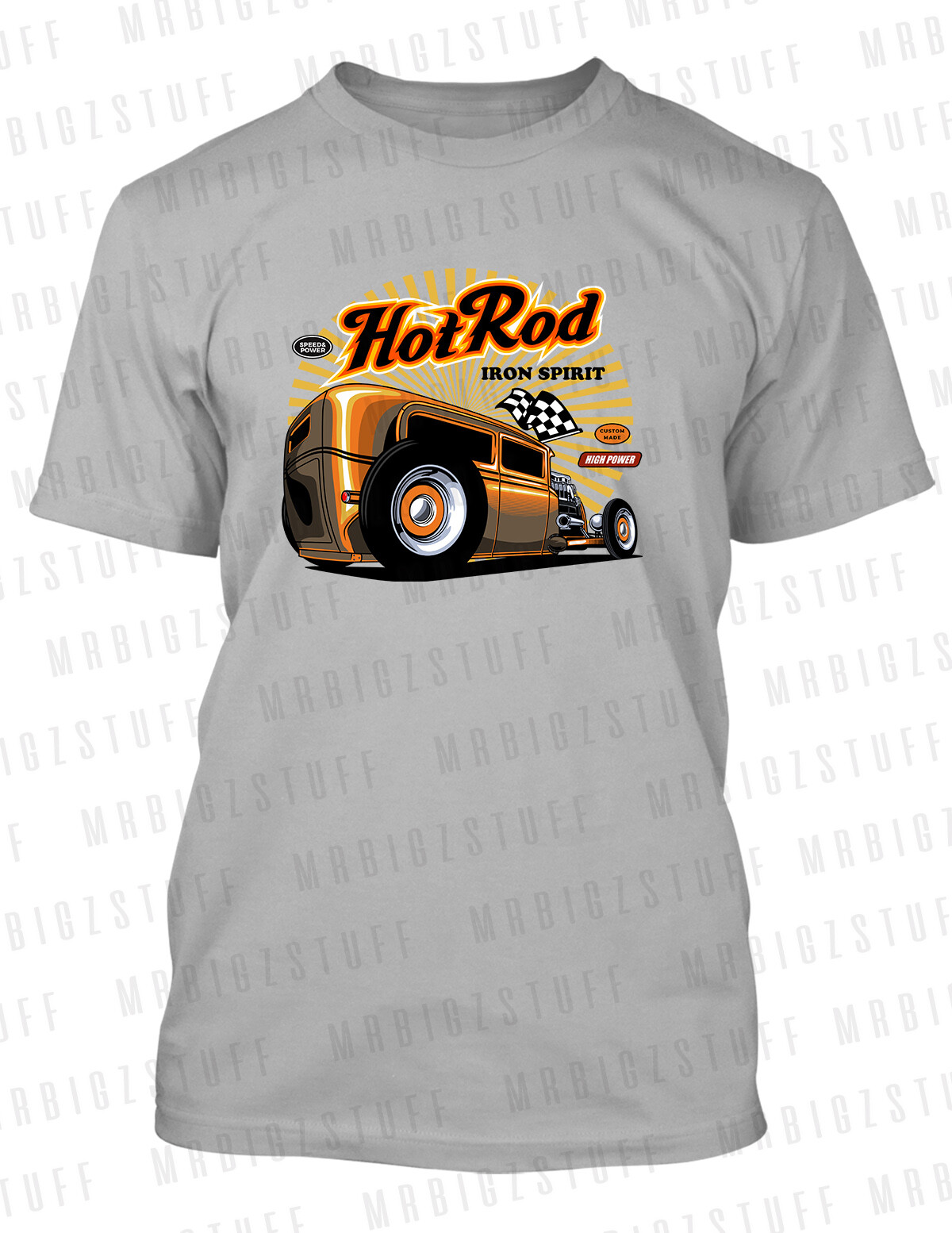 Hot Rod 8 Iron Spirit Racing Tee Shirt Big Tall Graphic Pro Club Shaka RTP T