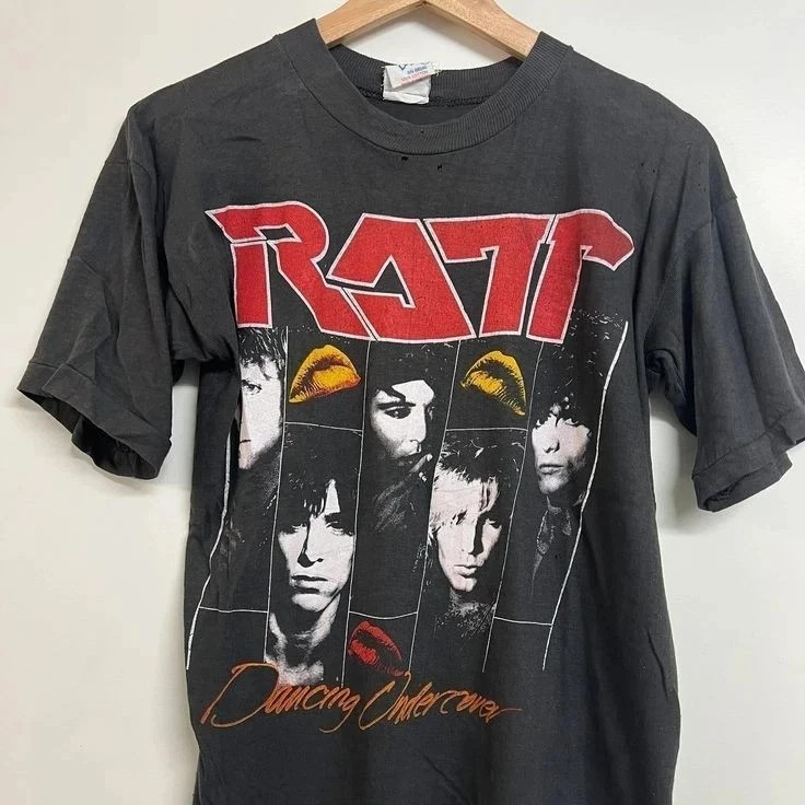 Ratt Dancing Undercover 90s Retro Style Black Heavy Cotton Reprint T-Shirt S-4XL