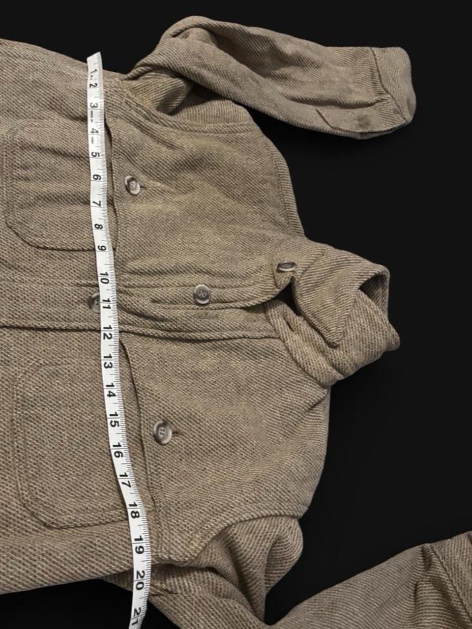VINTAGE Woolrich Herringbone Wool Shirt Jac Cape Coat Tan Brown Medium Heavy
