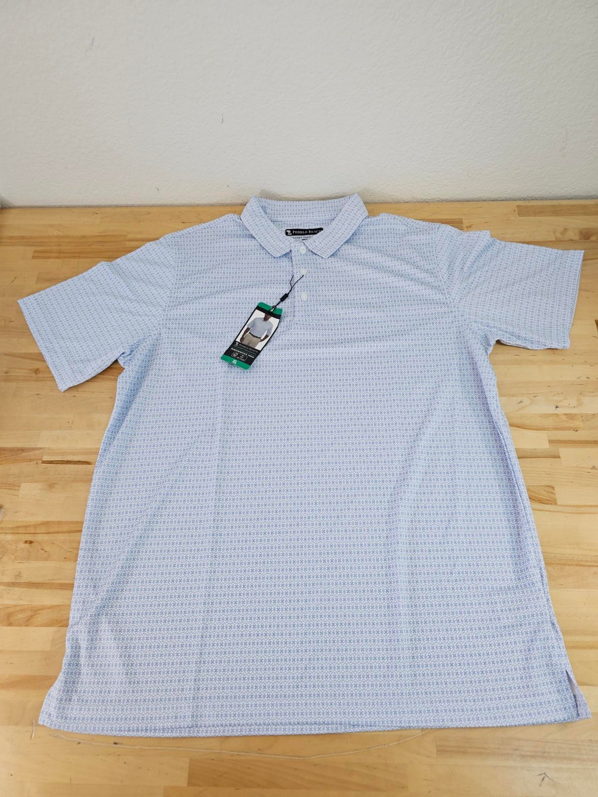 XL / X-LARGE – WHITE – Pebble Beach Men’s Dry-Luxe Short Sleeve Golf Polo Shirt