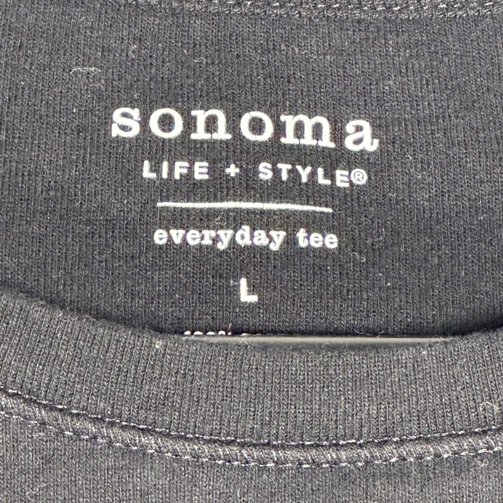 Sonoma Life Style Mens Large Black Long Sleeve Everyday Tee 100% Cotton Crewneck
