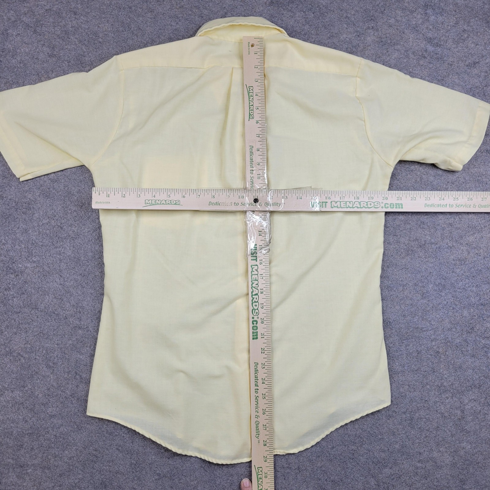Beau Brummel Shirt Mens Medium Yellow Solid Button Front Short Sleeve Casual