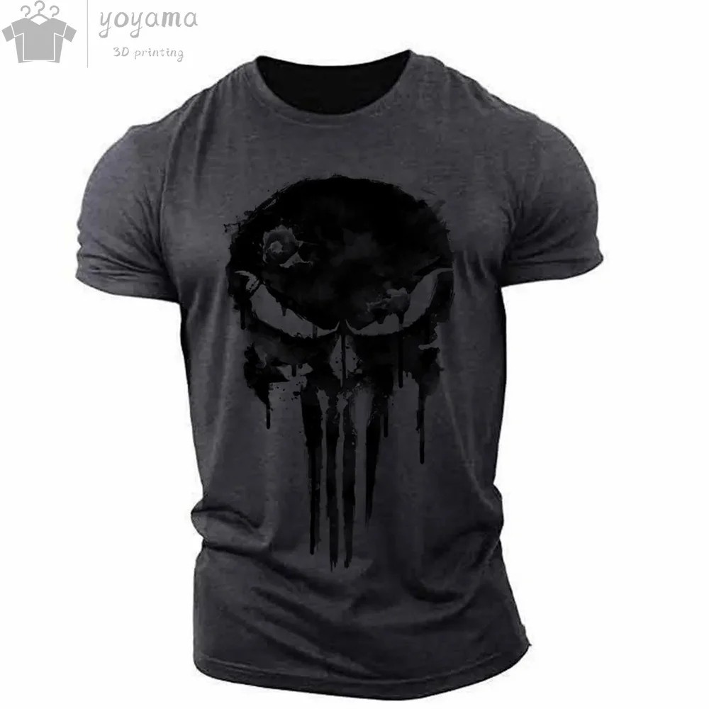 The Punisher T-Shirt Mens 3D Print Tee Military Patriotic Skull Streetwear Shirt