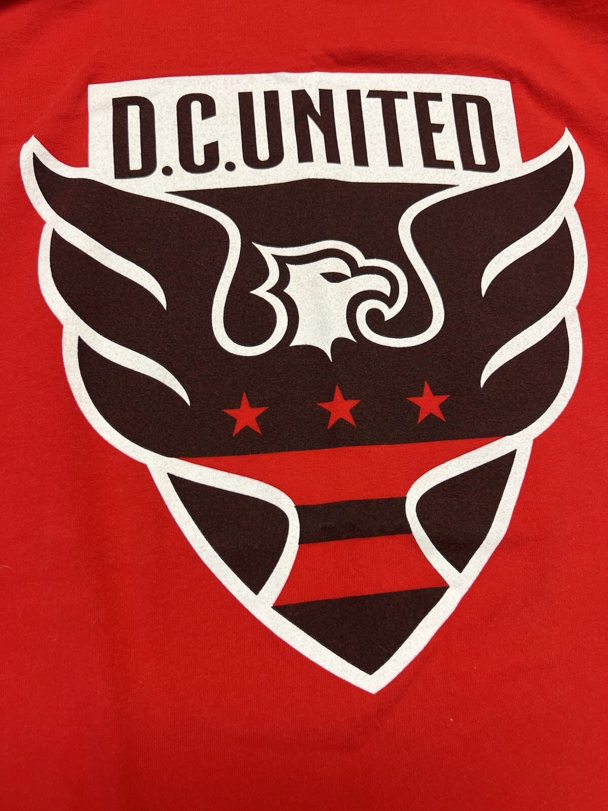 DC United Luciano Acosta Size Large Mens Red Double-sided Graphic Logo Tee
