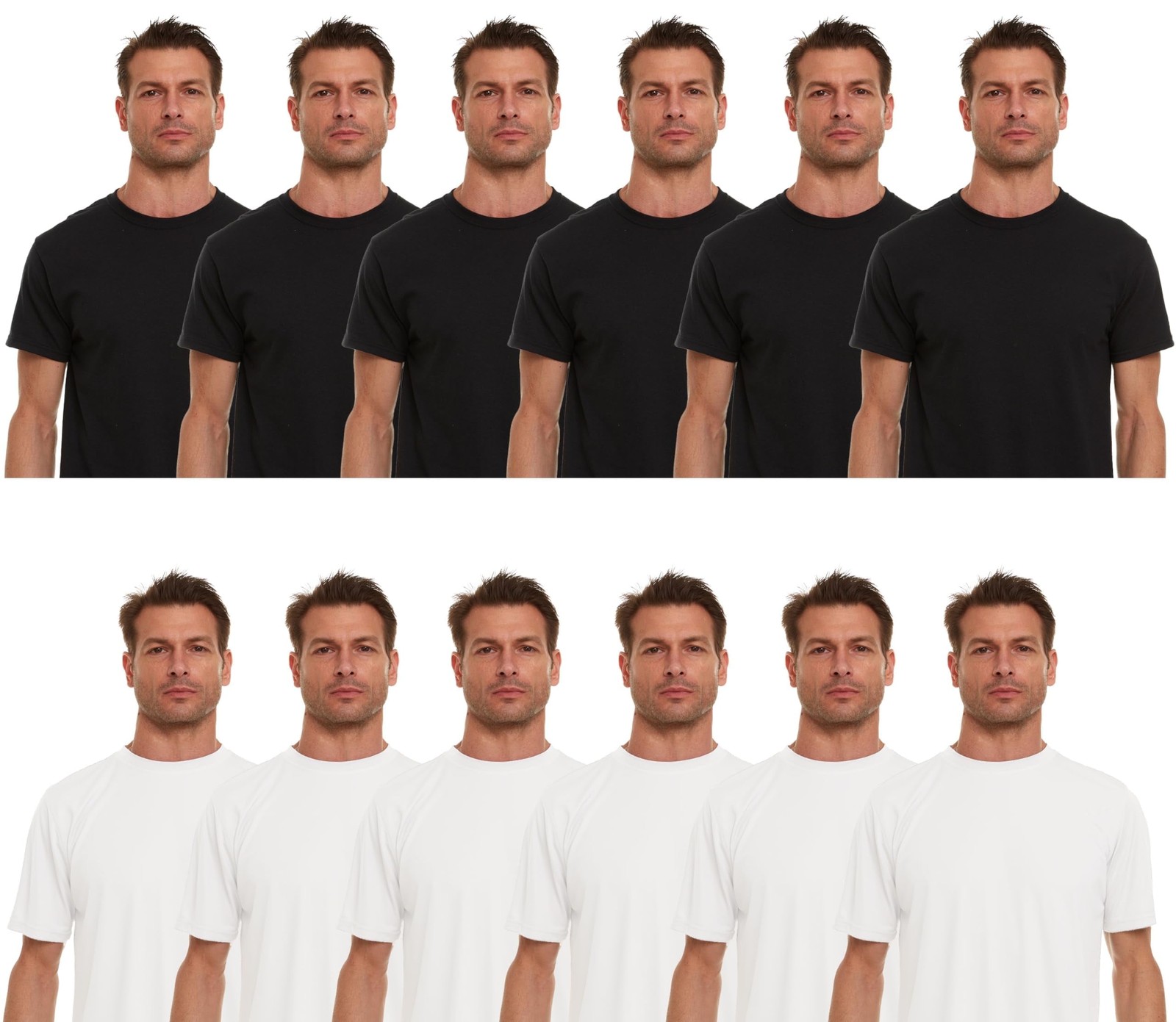 BILLIONHATS 12 Pack Men’s Solid Colors Cotton T-Shirts Short Sleeve Lightweight