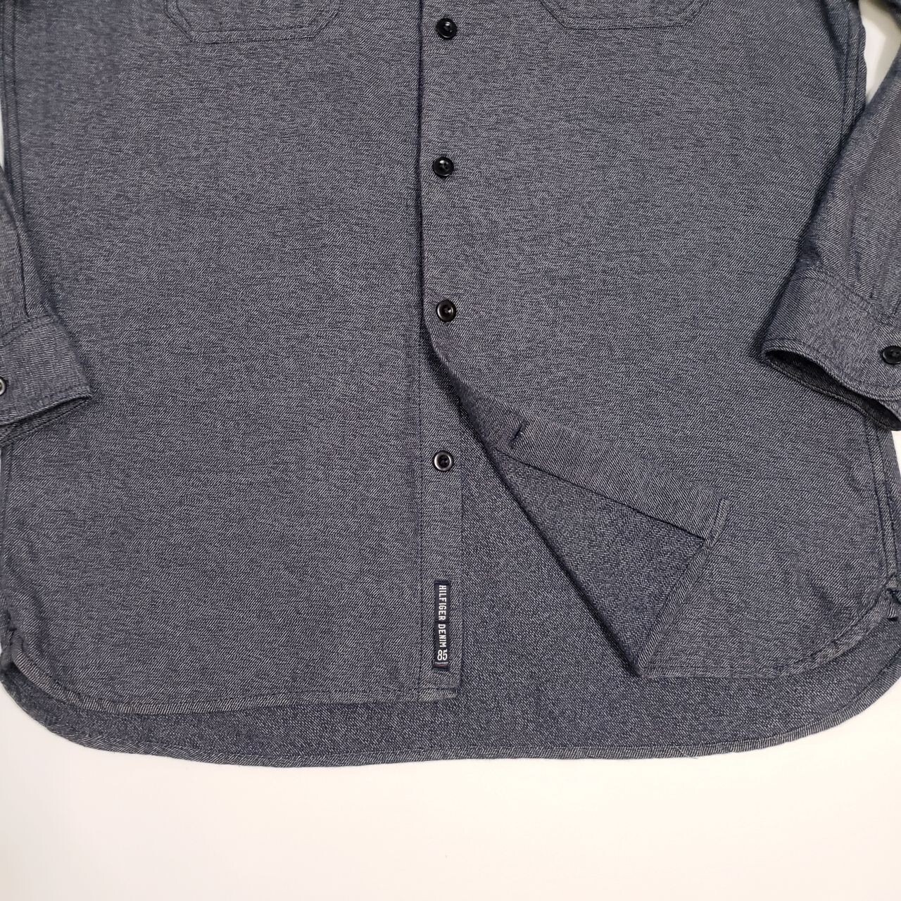 Tommy Hilfiger Mens Casual Button Down Super Soft Long Sleeve Shirt Blue Large