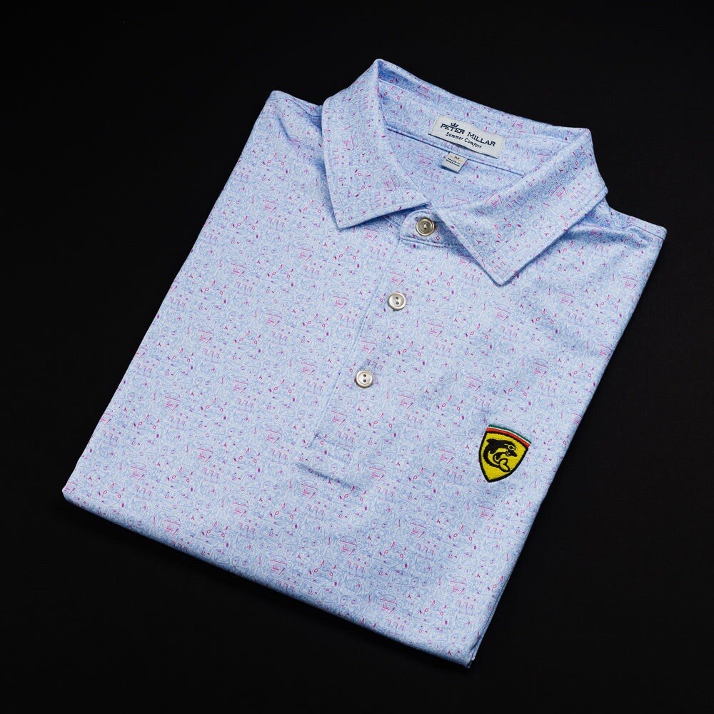 SWAG PETER MILLAR Golf Polo Ferris Dolphin Flipper Racer ⛳️ MEDIUM M ⛳️ Blue