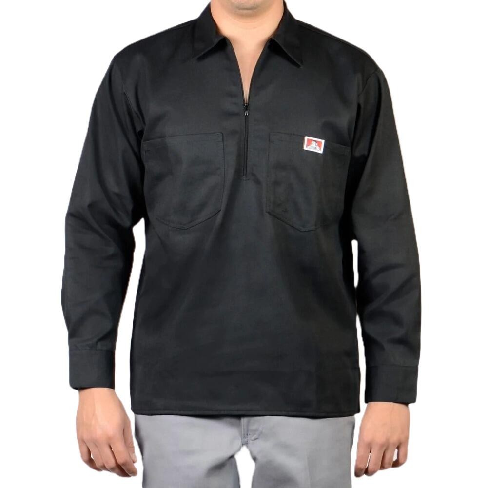 Ben Davis Men’s Long Sleeve Shirt Stripe 1/2 Zip Regular Fit Long Sleeve Shirt