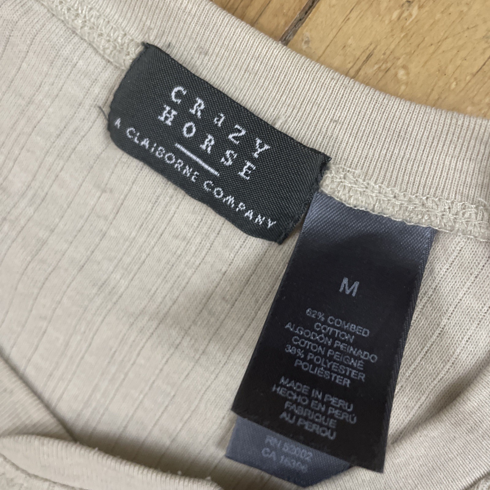 Crazy Horse Claiborne Shirt Men M Cream Beige Peru Cotton Cowl Old Money Minimal