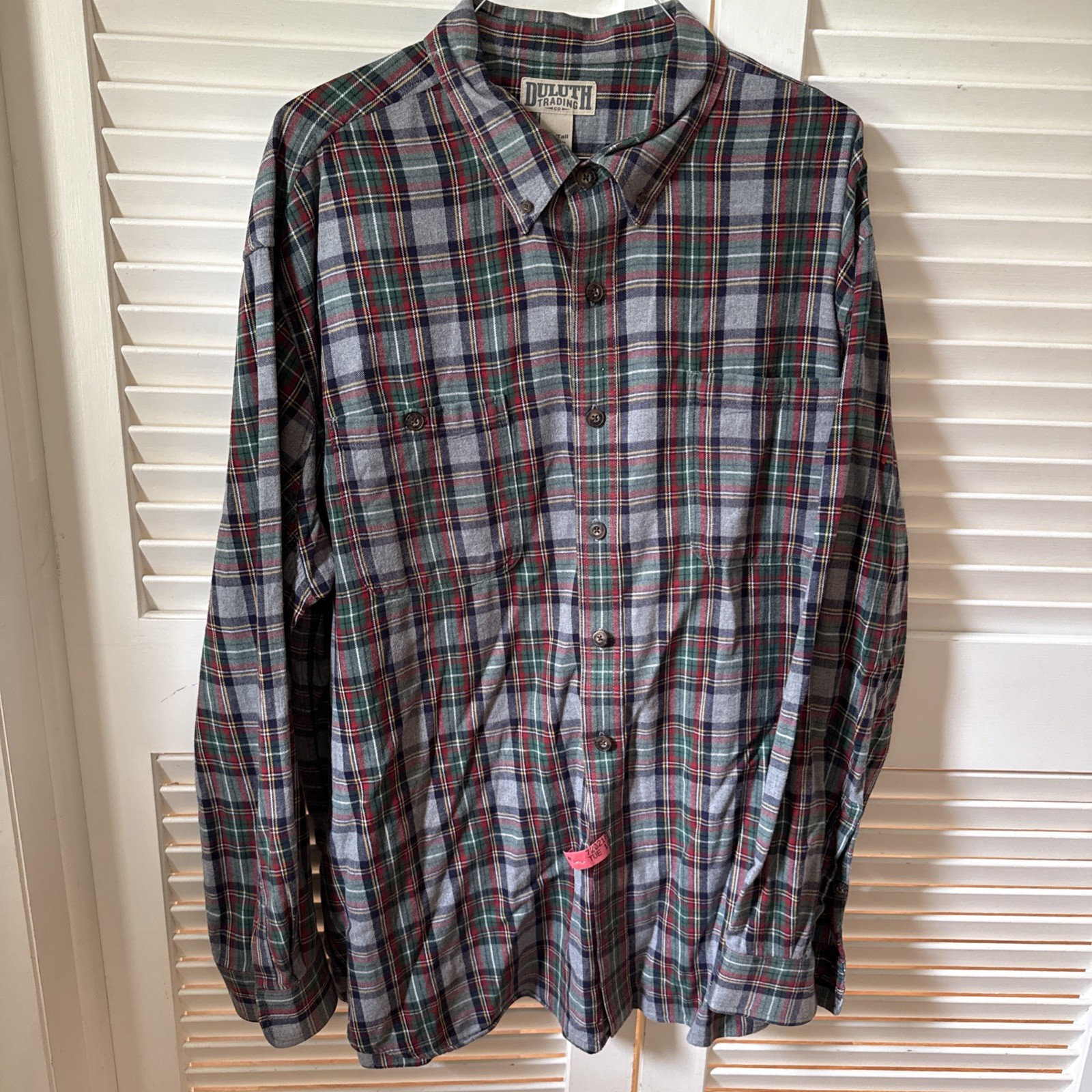 Duluth Men’s 3XLT Gray Plaid Shirt