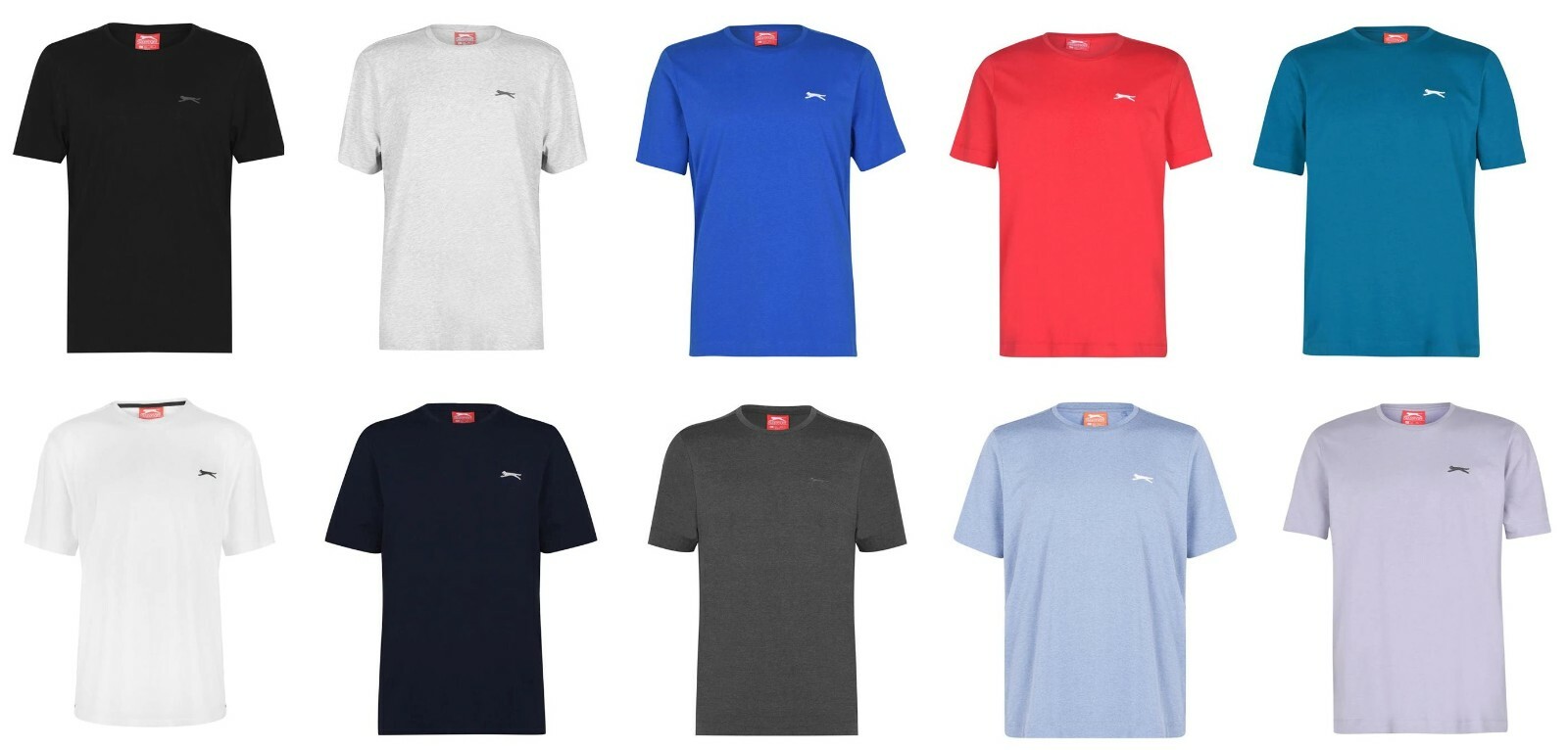 Mens Slazenger 100% Cotton Plain Crew Neck T Shirt XS S M L XL XXL 3XL 4XL BNWT