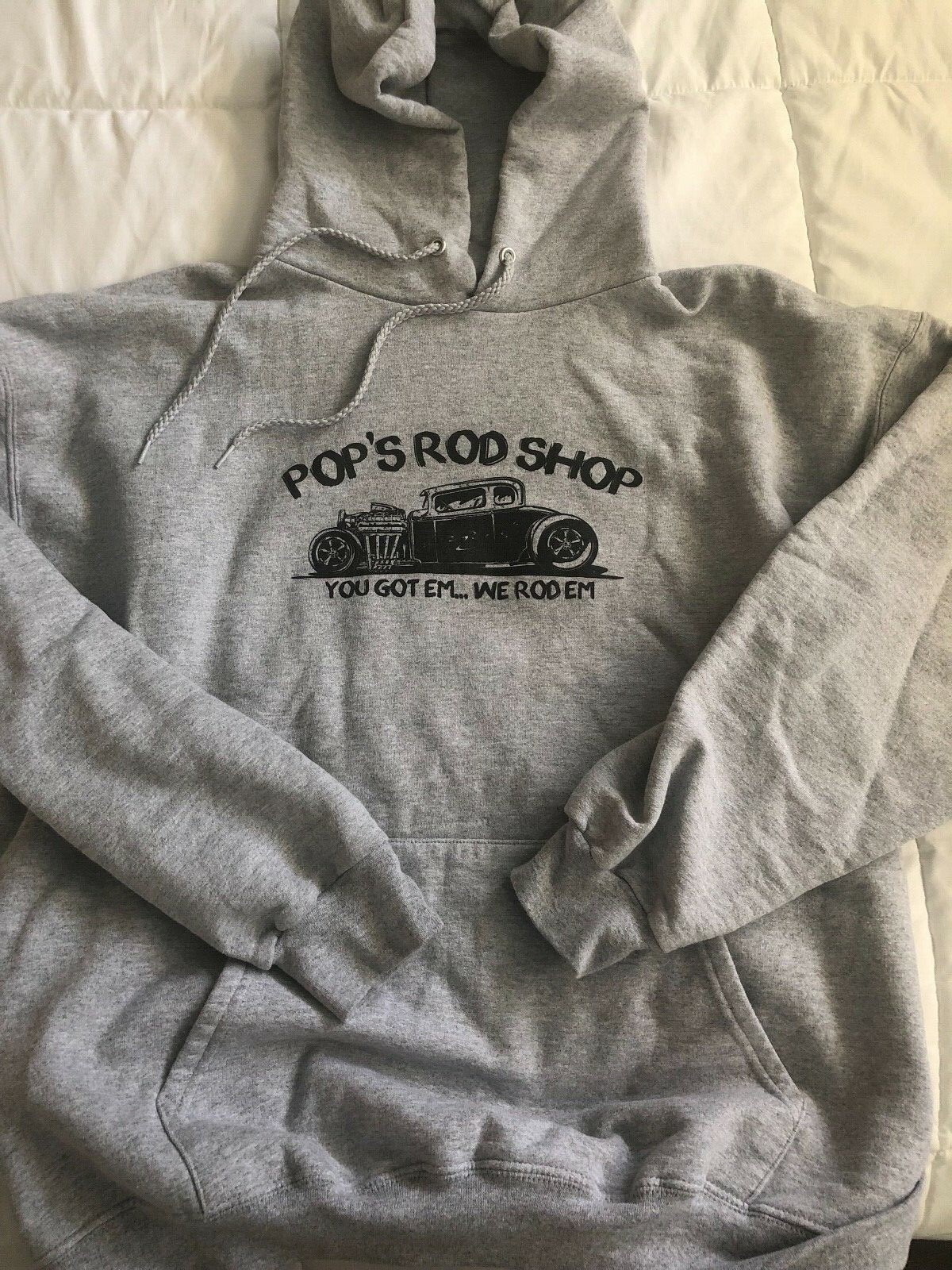 HOT ROD RAT ROD HOODED SWEATSHIRT POPS ROD SHOP…GREAT FATHER’S DAY GIFT