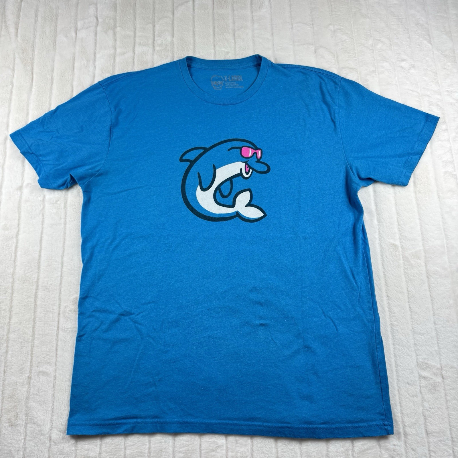 Swag Golf Flipper Dolphin T-Shirt Men’s XL Blue Crewneck Outdoor SS Cotton Blend