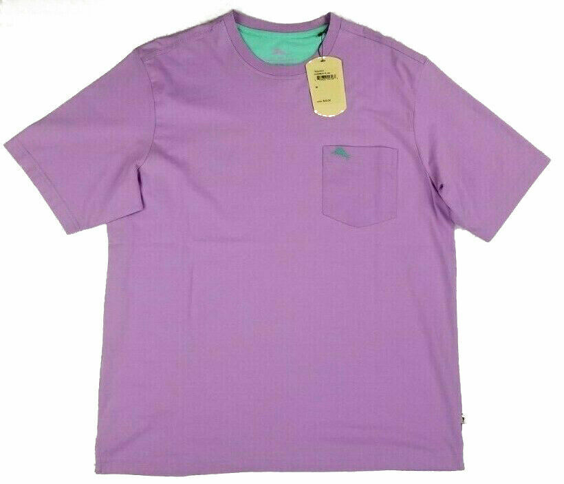 NWT $49.50 TOMMY BAHAMA CREW TEE T-SHIRT SUMMER PLUM EMBROIDERED MARLIN POCKET