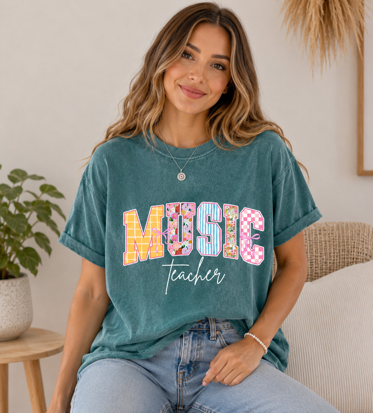 Cute Music Teacher Shirt Music Lover Back To School Band Choir Teacher Gift Tee