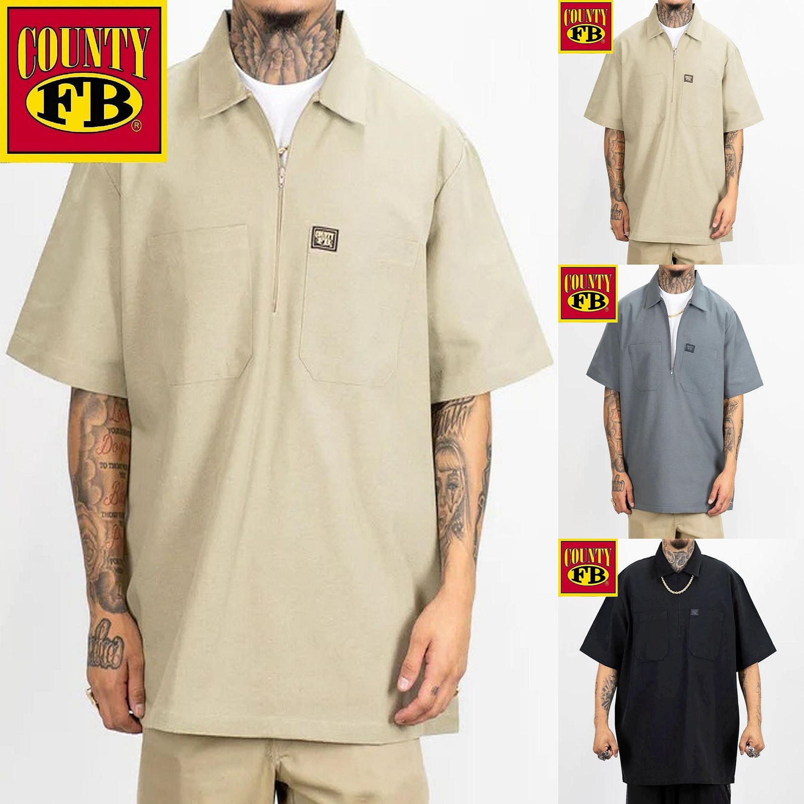 FB County 1/2 Zip Short Sleeve 2 Pocket Shirt