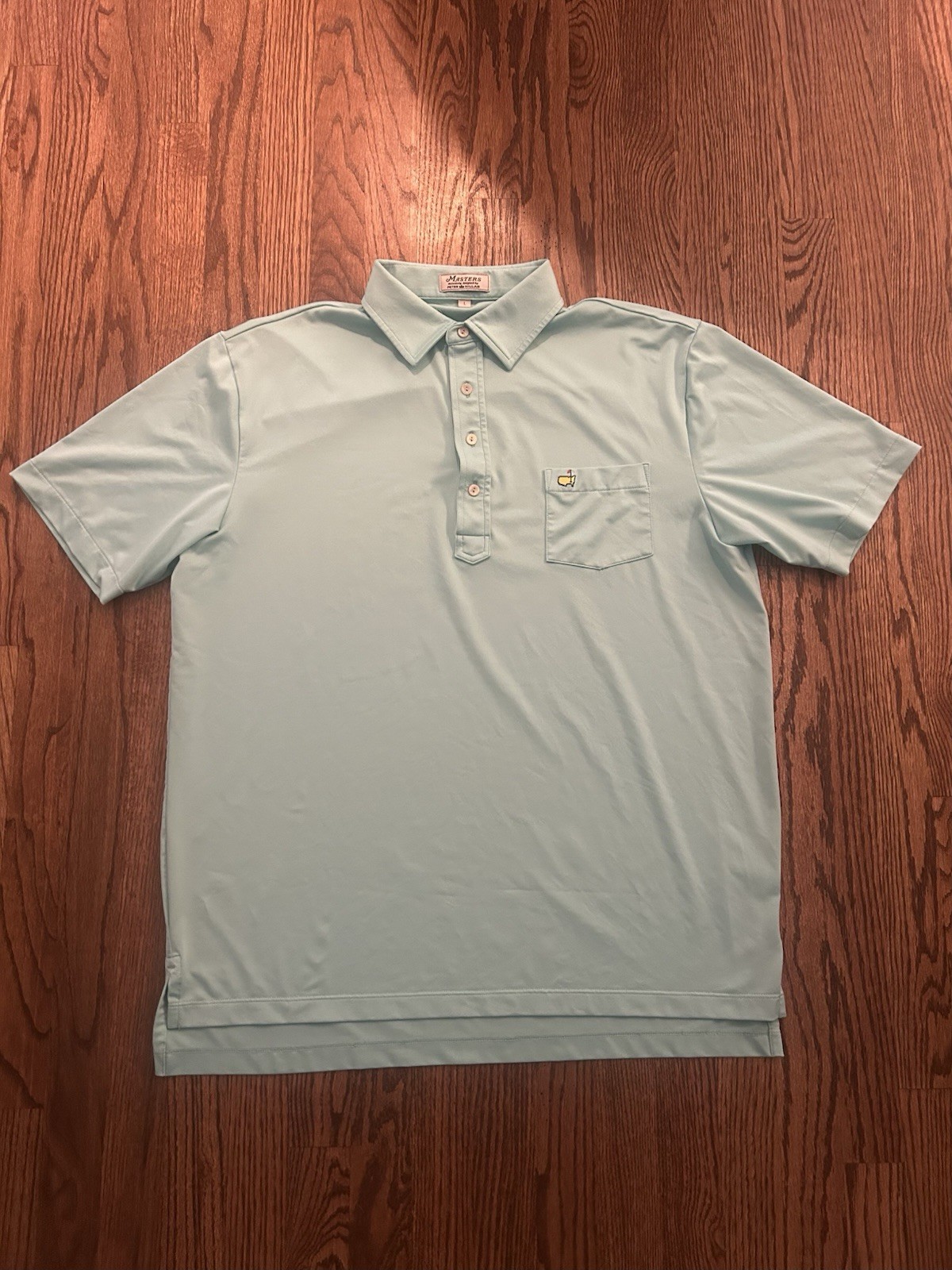 Men’s Large Masters Peter Millar Green 4 Button Performance Golf Polo Augusta