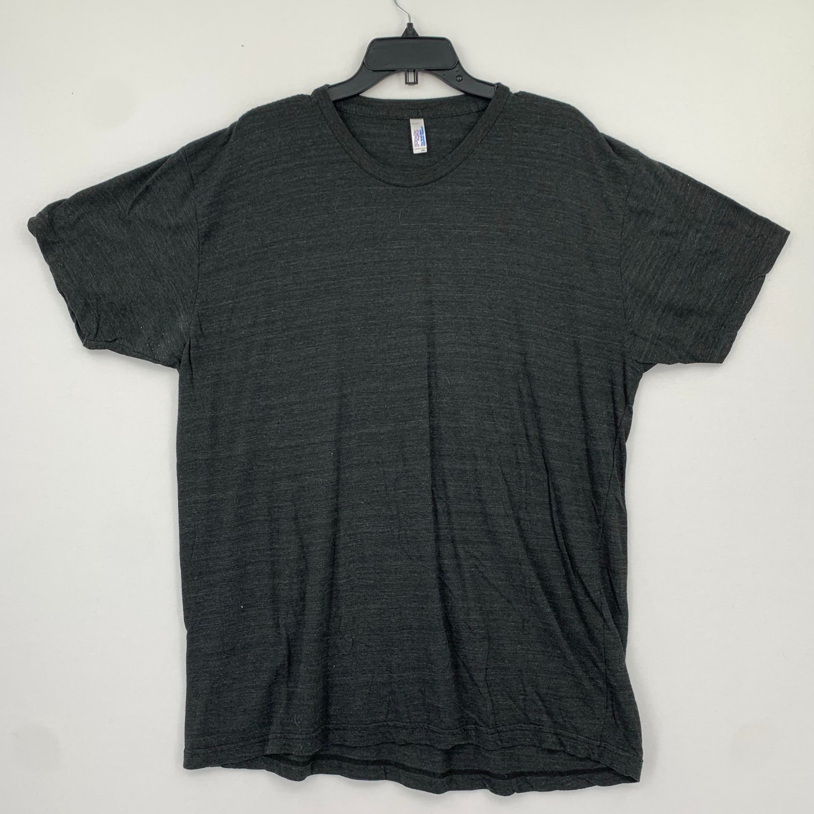 VTG American Apparel Blank Shirt Unisex 2XL Heather Gray Tri Blend USA Plain Y2K