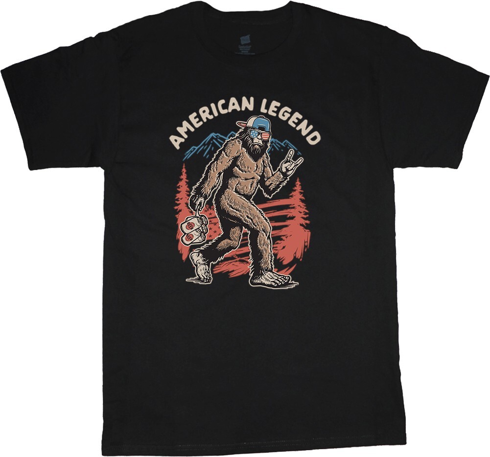 American Legend Sasquatch Funny T-shirt Mens Graphic Tees Dad Gifts Fathers Day