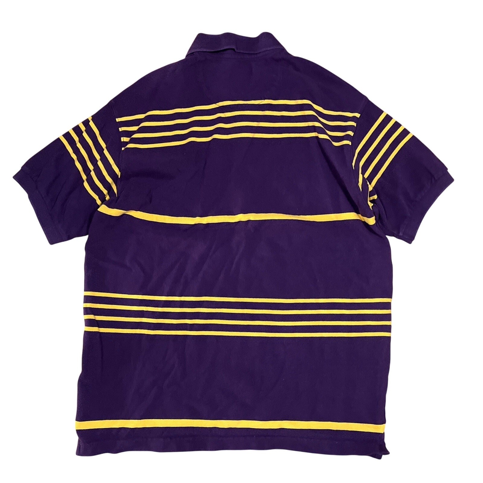 Vintage Chaps Ralph Lauren Polo Shirt Sz Medium Purple Yellow LSU Colors Crest