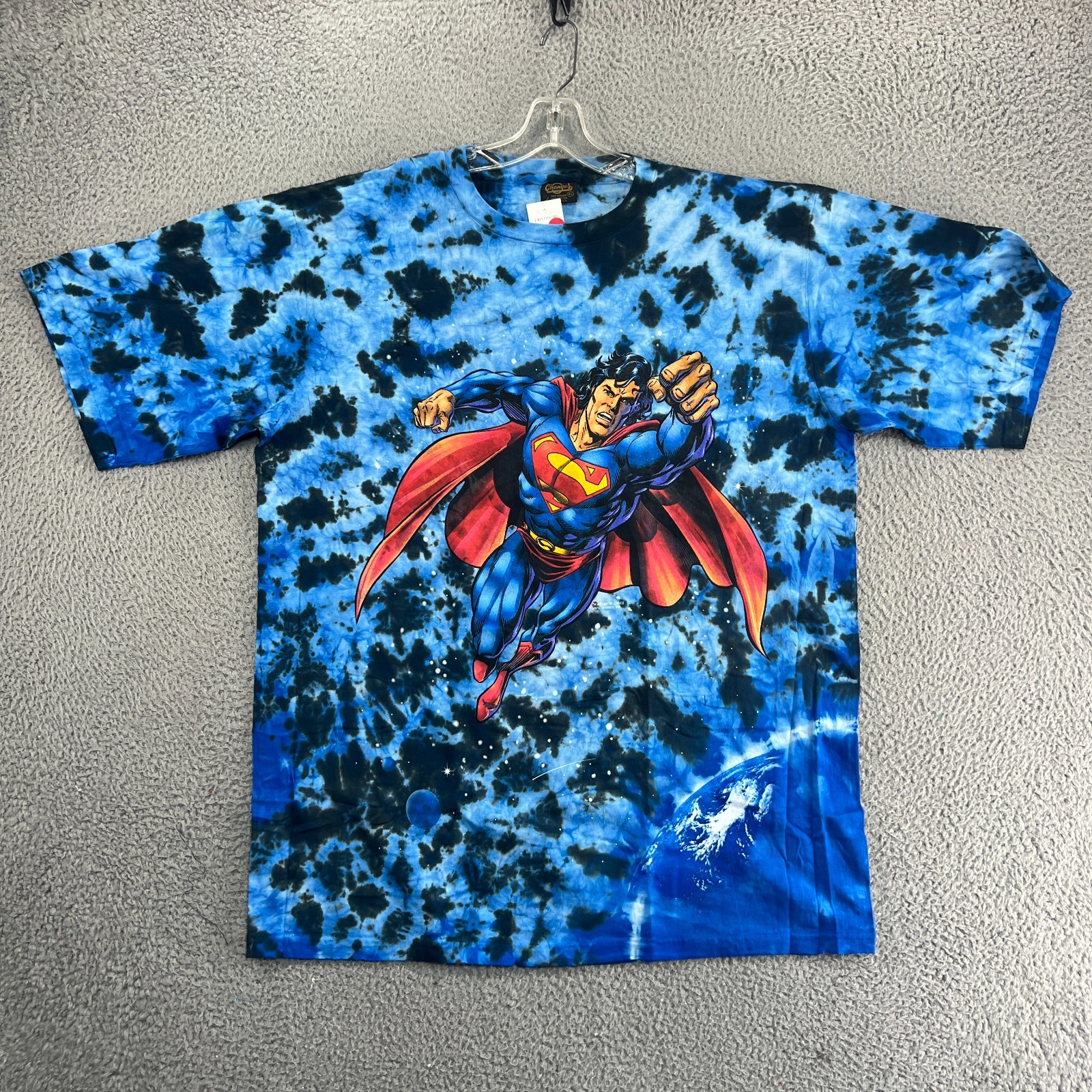 Vintage Superman Shirt Mens XL Tie Dye 90s 1997 DC Comics Superhero Changes AOP