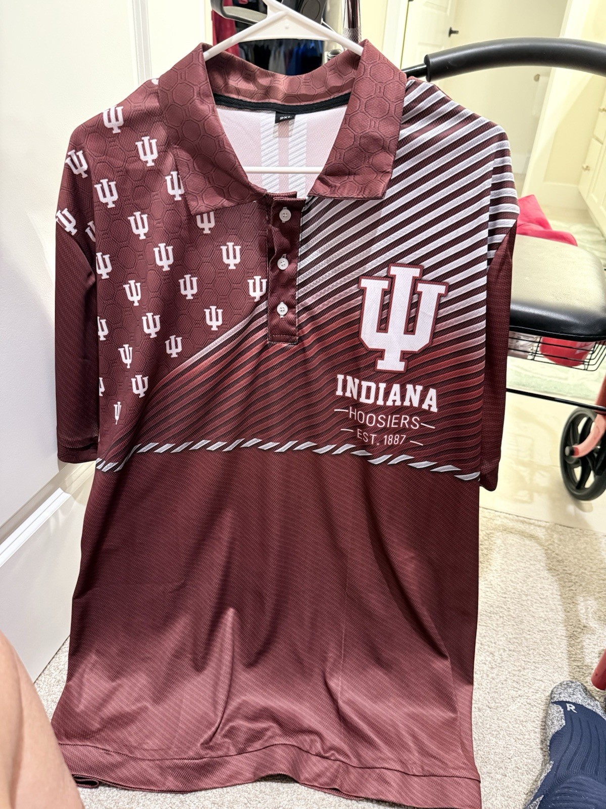 Brand New Indiana Polo Burgundy/White, XXL, Too Big, No Returns, $45 + Shipping.