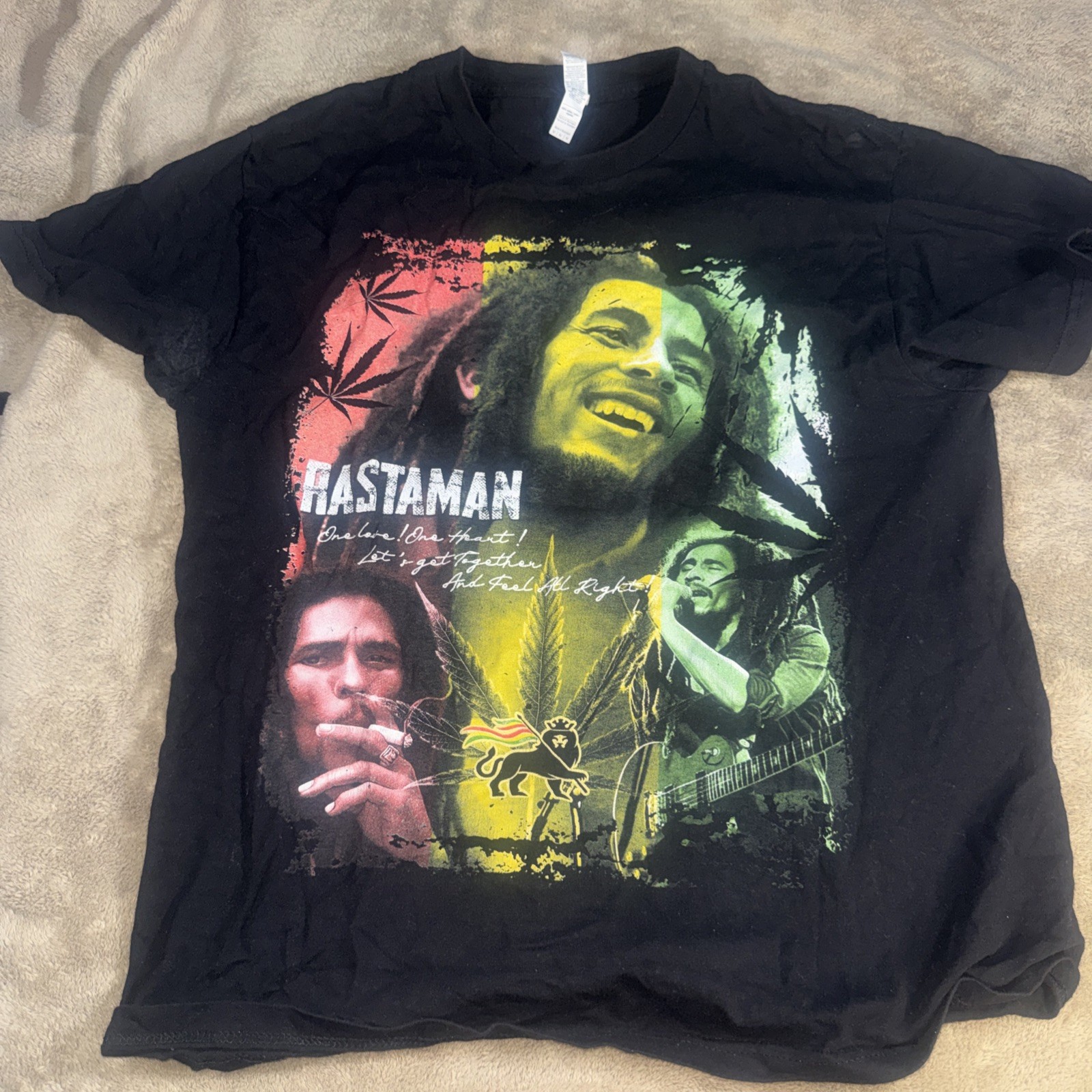 Vintage Bob Marley American Apparel T-Shirt, Black Cotton Men’s Size Medium