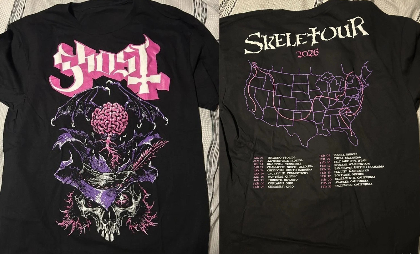SALE! Ghost Skeletour World Tour 2026 Tour Dates T-ShirtTshirt