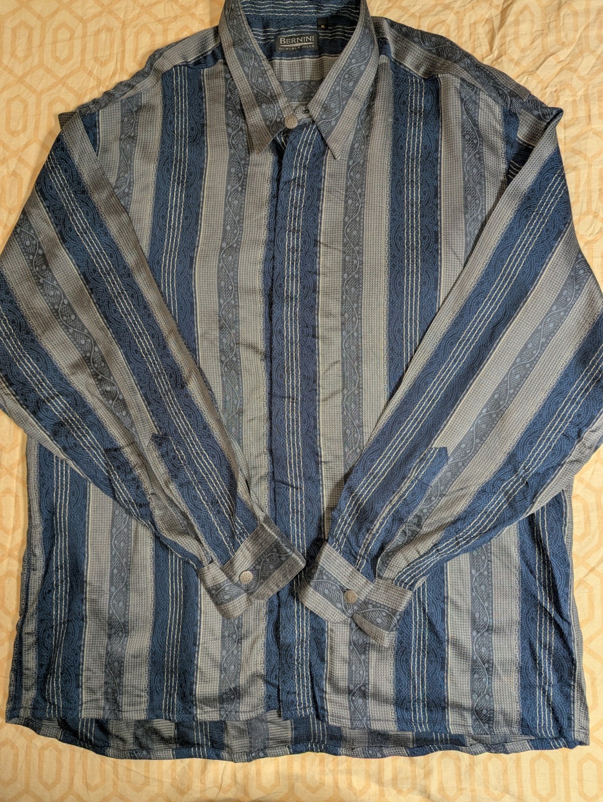 Bernini Mens Size XL 50% Cotton/50% Viscose Dry Clean Only Shirt