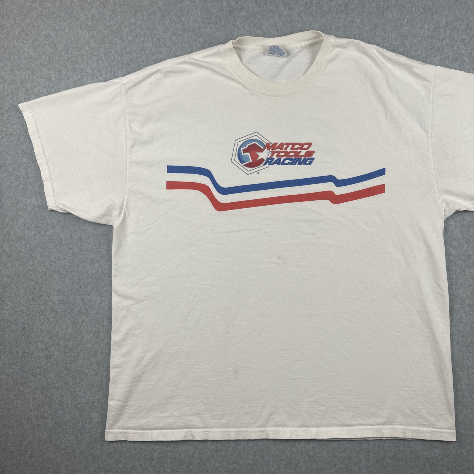 Vtg Hanes Comfort-T Mens XXL White Shirt MATCO Tools Racing Graphic Print Tee