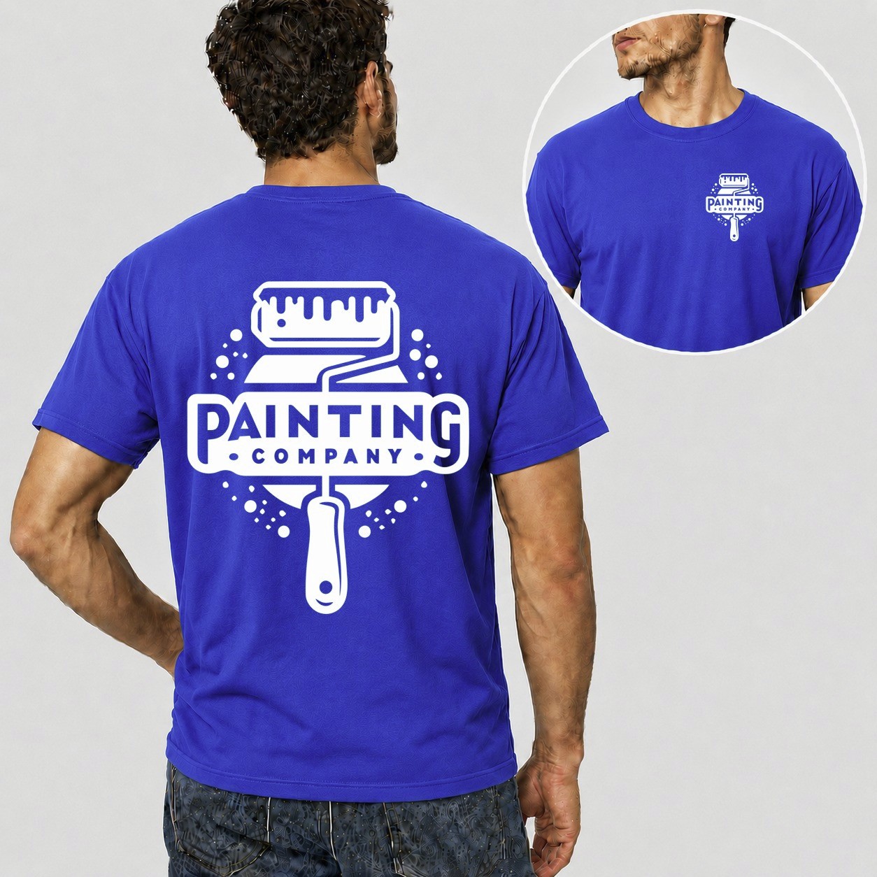 Men Personalised Work T Shirt Custom Trade Company Logo Mechanic Plumber Painter