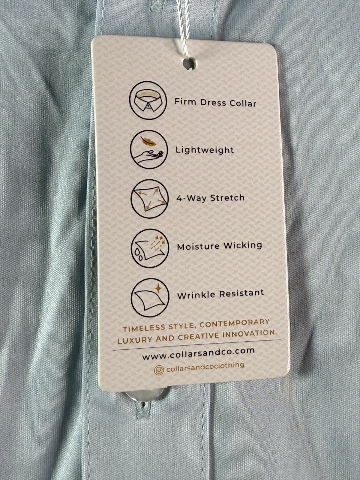 Collars & Co Light Blue Dress Collar Polo Shirt Men’s XL NEW