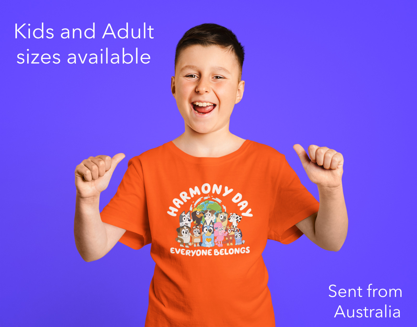 Harmony Day T Shirt 2025 – Everyone Belongs – Orange Shirt Kids/Adults sizes