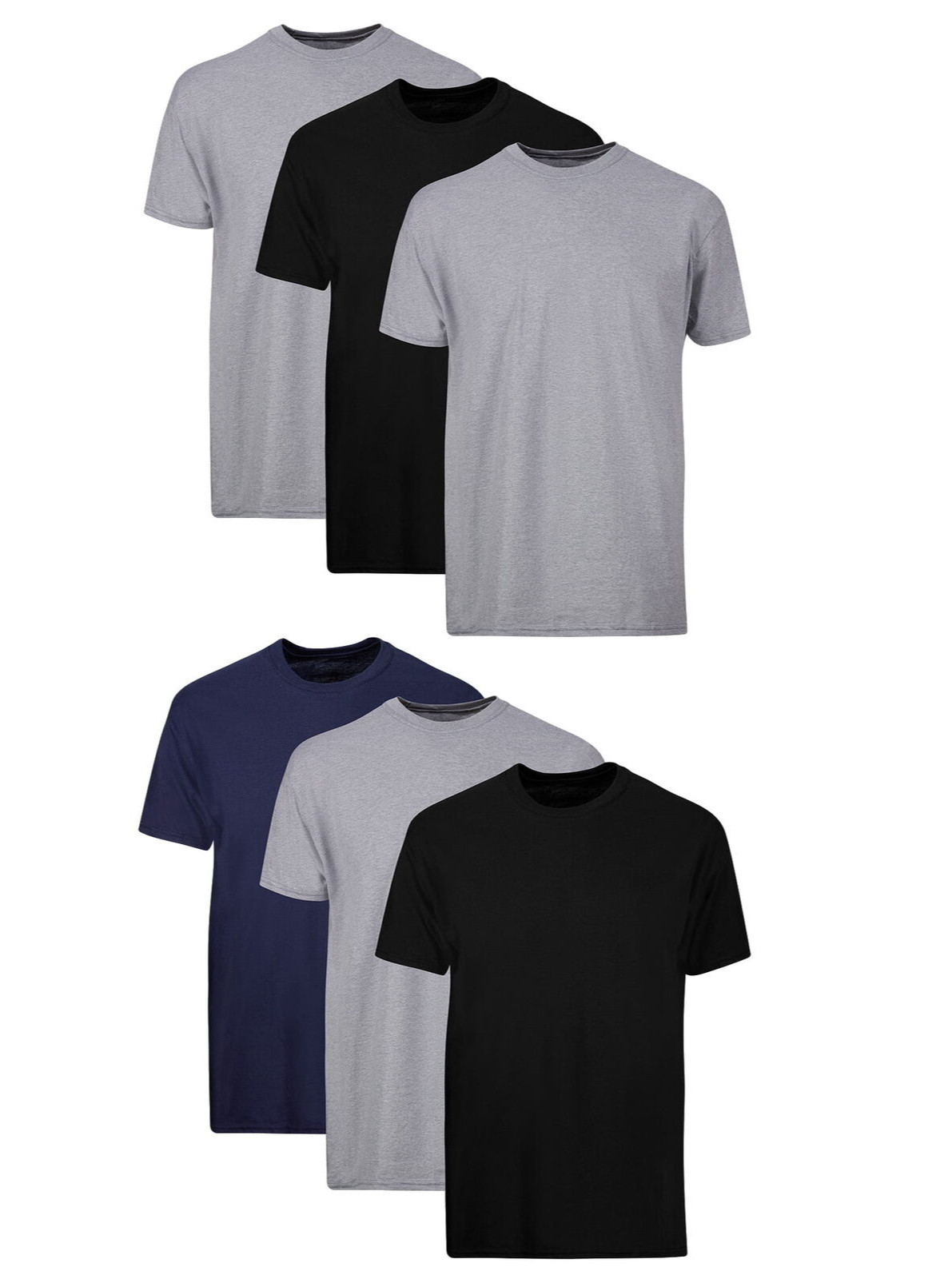 Hanes 6 Pack Mens T-Shirts Crew Neck Cool Comfort Size XL Value Pack Tagless NEW