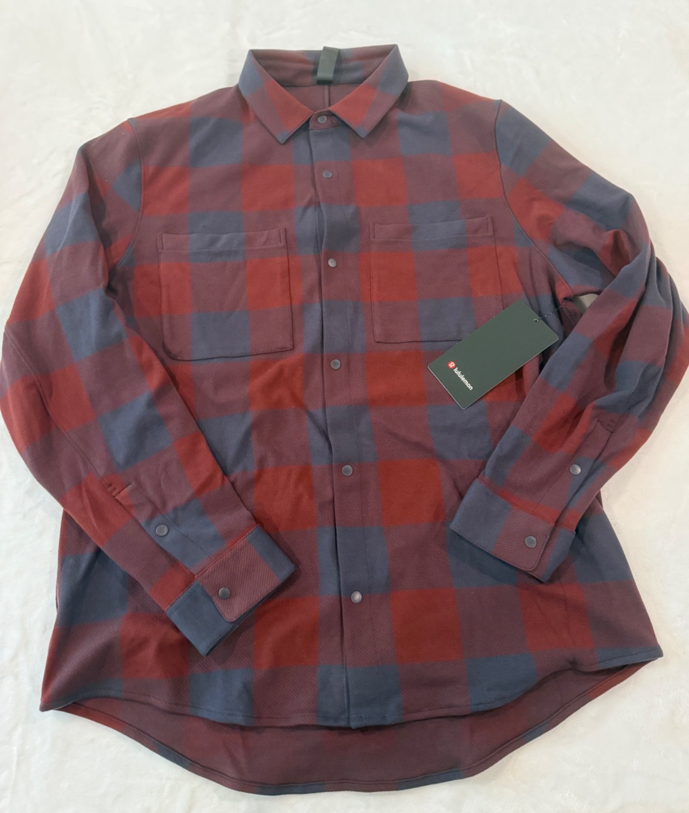 Lululemon Soft Knit Overshirt Mens Size XL Plaid CPRK