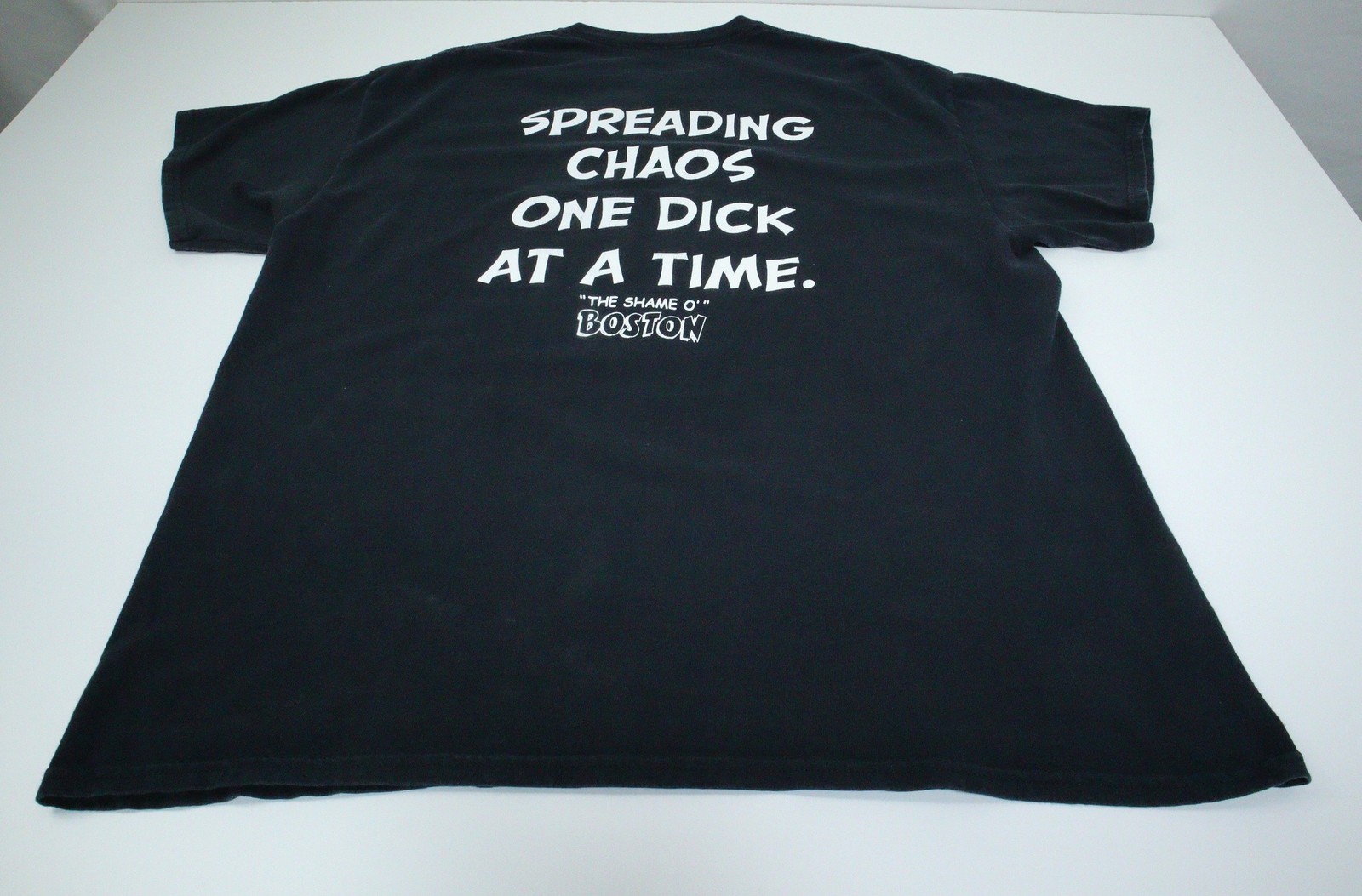 Certified Dick Graphic T-Shirt Spreading Chaos- Shame O’ Boston – Large T0516