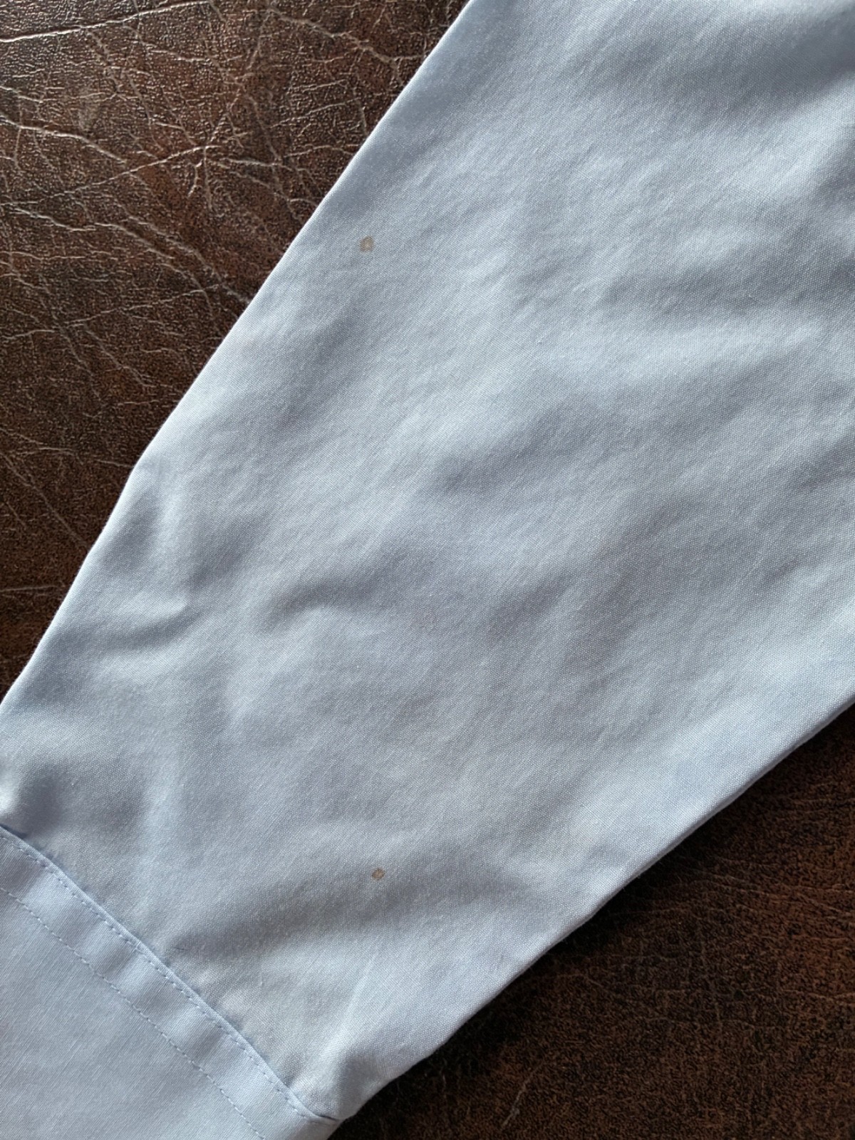 Size 15 1/2 34-35 STAFFORD Fitted Broadcloth Dress Shirt Blue