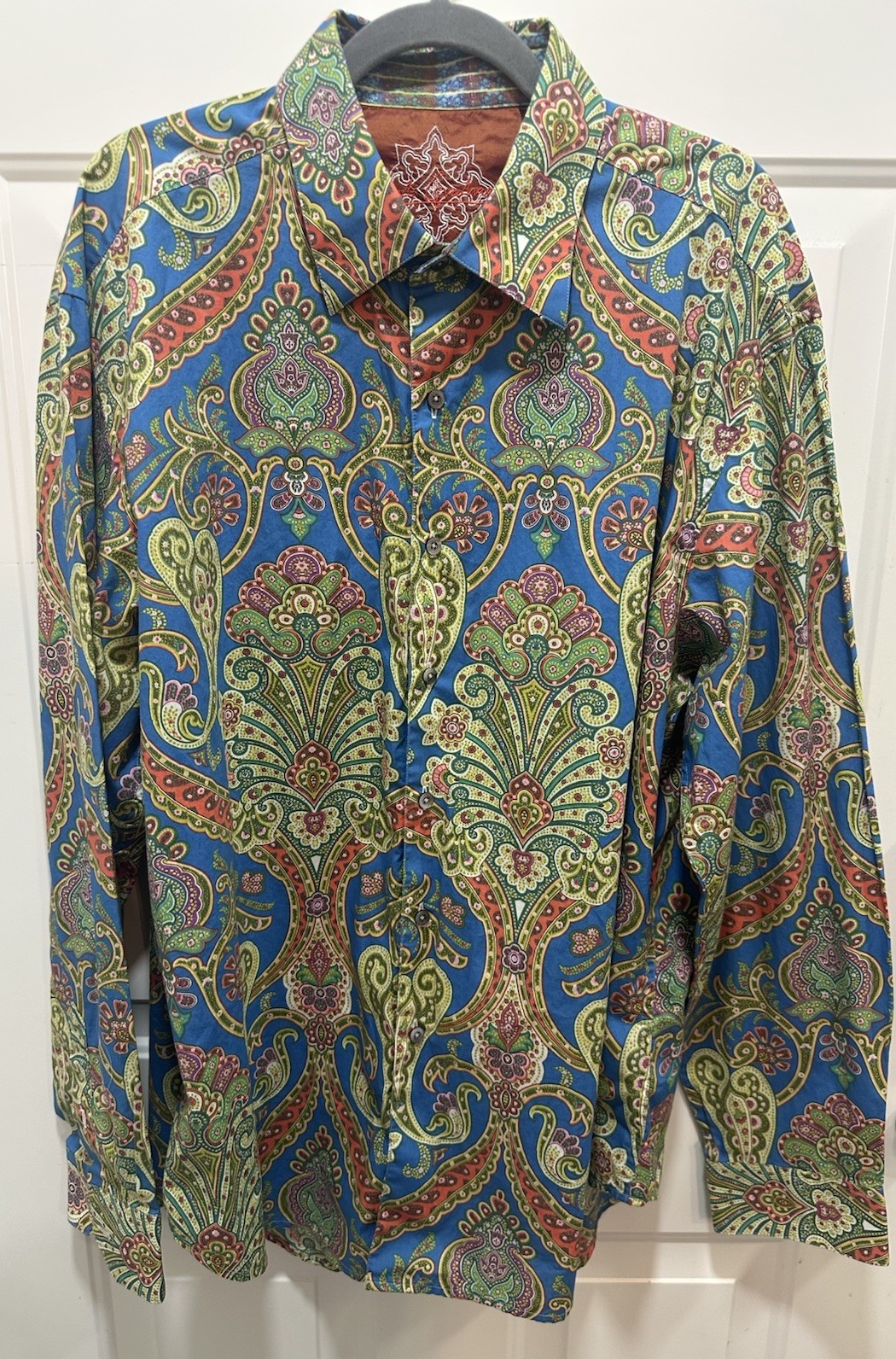 EUC Robert Graham Men’s 2XL Sarsparilla Long Sleeve Button Down Shirt 2010