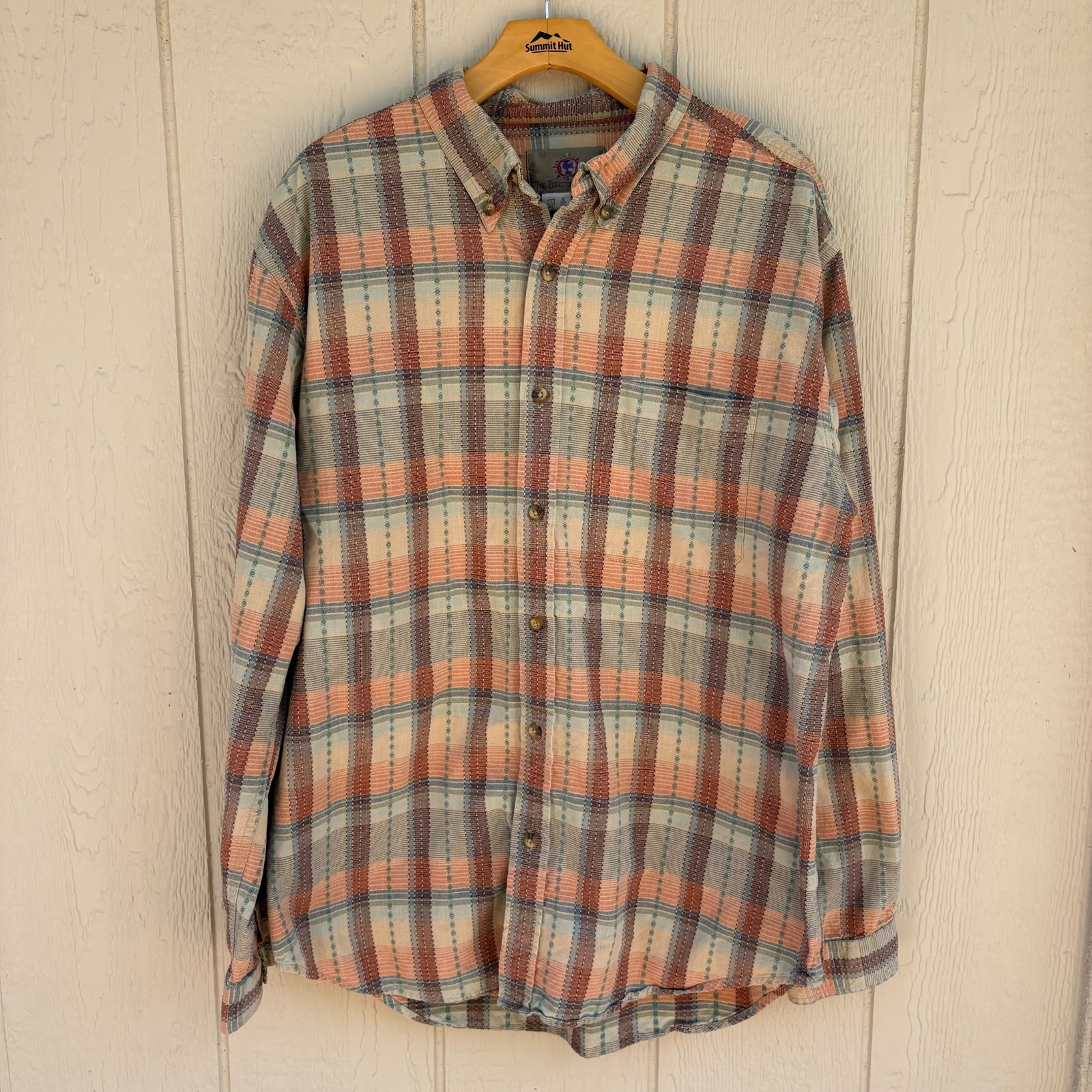 The Territory Ahead Button Down Shirt Men’s XL Multi Color Plaid Textured Boho