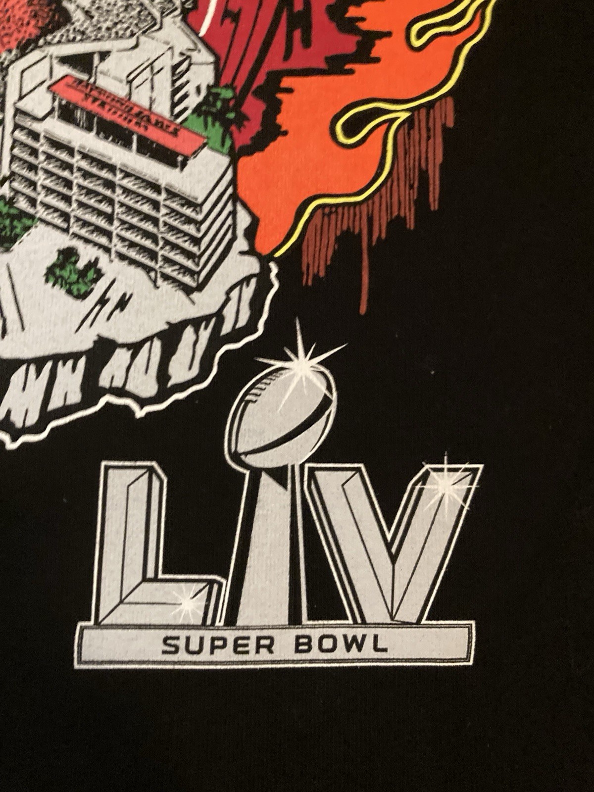 The Weeknd x Warren Lotas XO NFL Super Bowl LV Tee T-Shirt Size Small Black