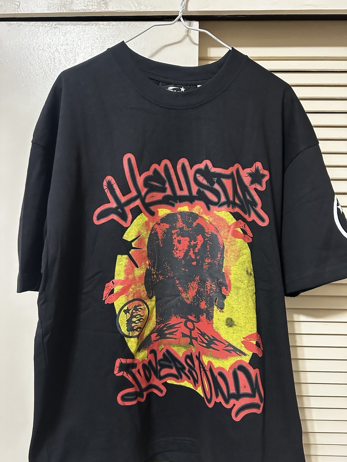 HELLSTAR Path To Paradise Men’s Black Double-Sided Oversized Crew Tee XL