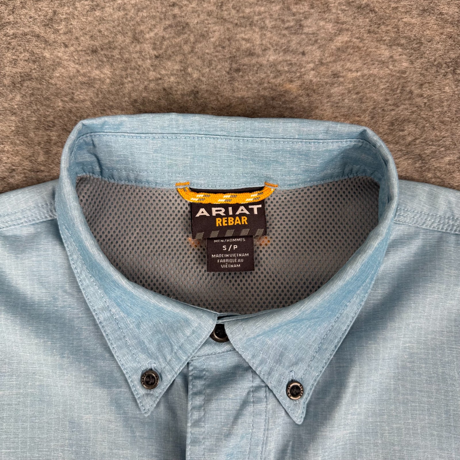 Ariat Rebar Made Tough VentTEK DuraStretch Work Shirt Blue Mens Small S
