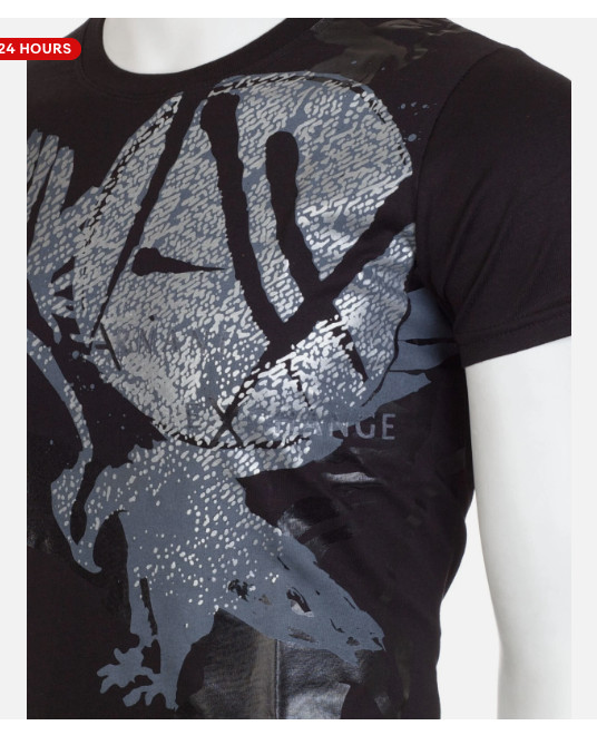 ARMANI EXCHANGE Black EAGLE Short Sleeve Slim Fit Designer Mens T-shirt NWT