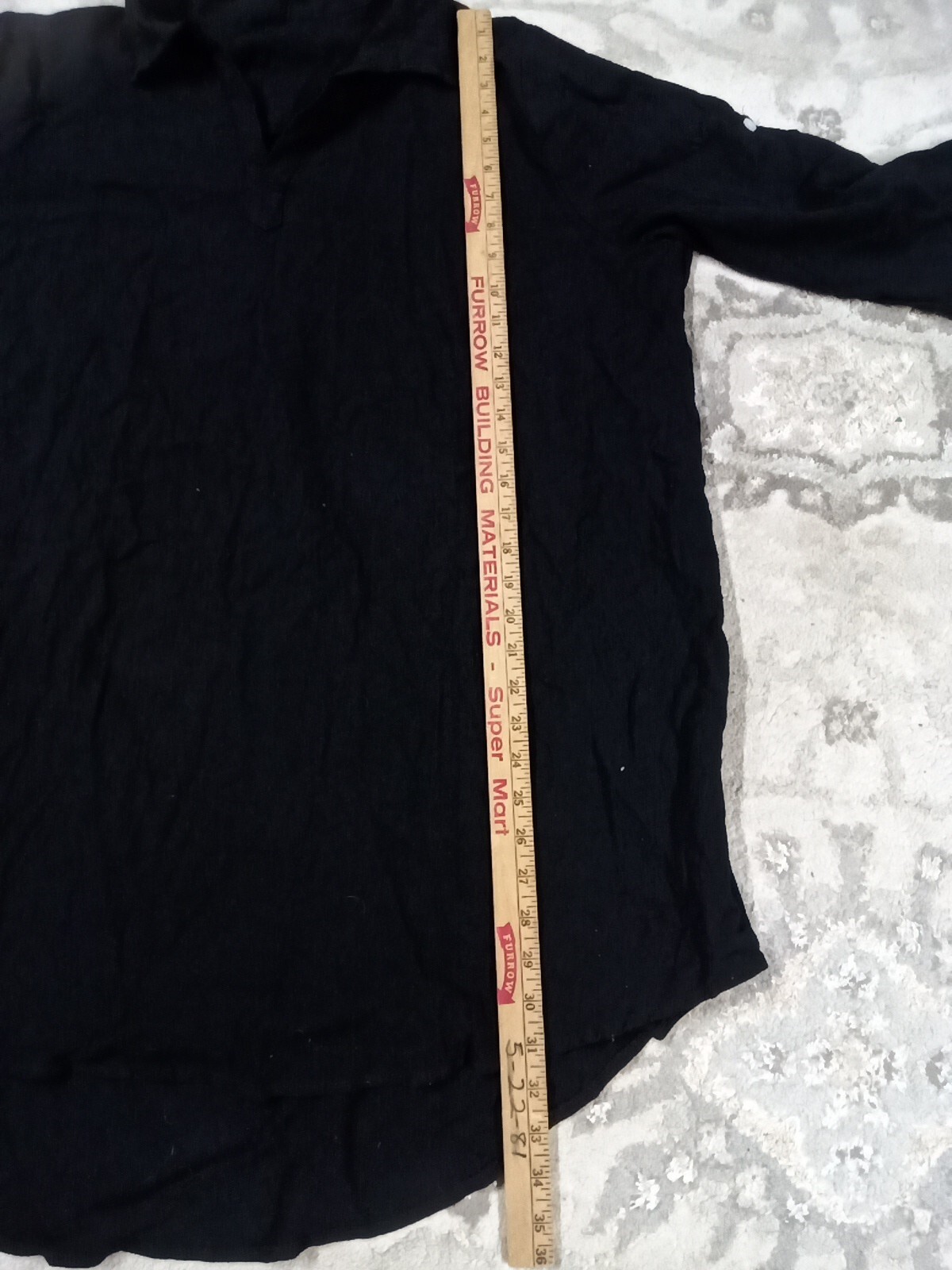 Man Collared Shirt Xl Black Big And Tall Dry Clean Only Button Up Polyester&Cott