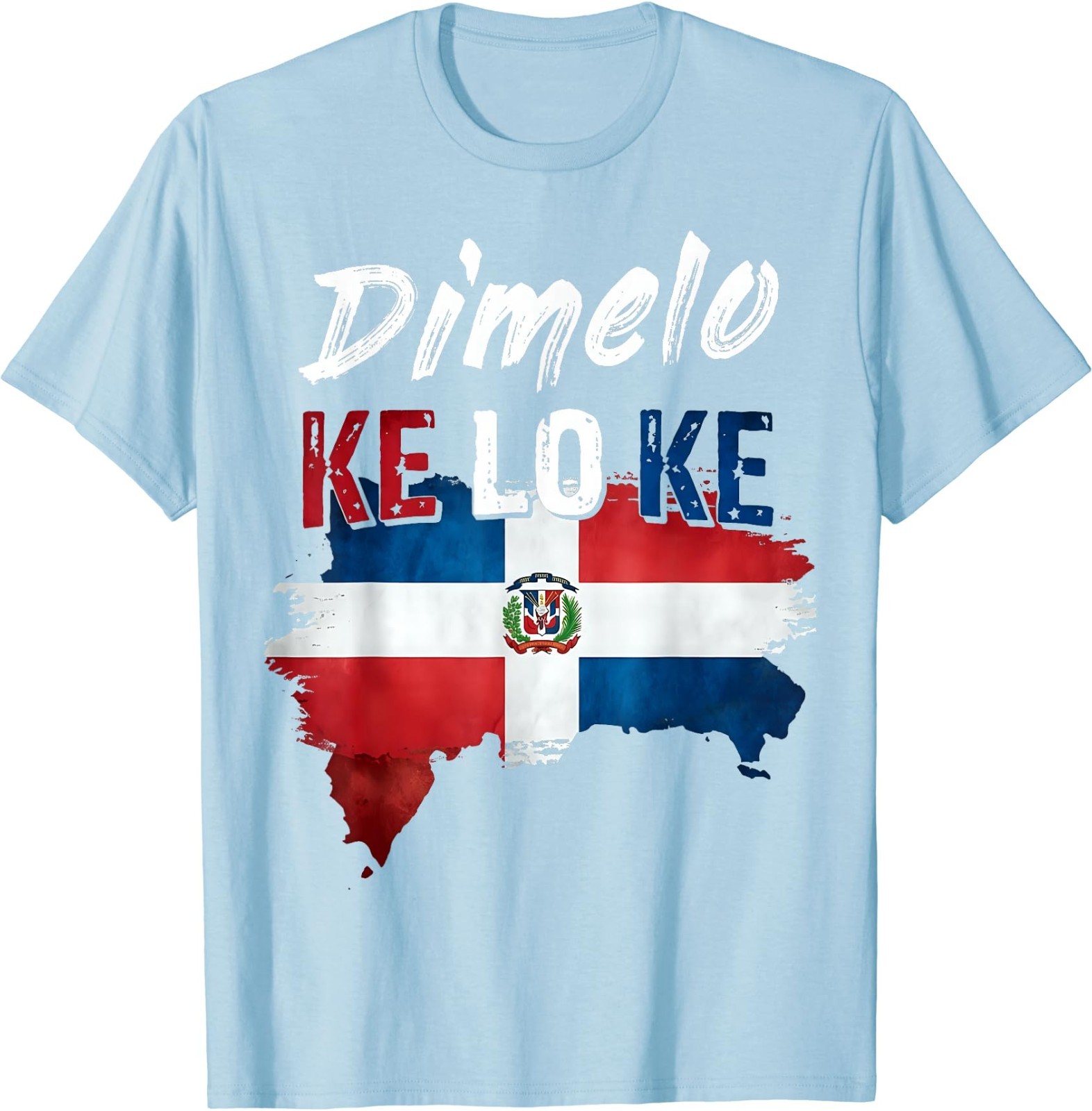 Dimelo KE LO KE Dominican Republic Flag Distressed T-Shirt